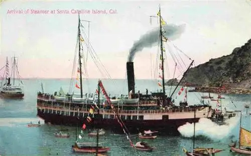 AK / Ansichtskarte 73991869 Santa_Catalina_Island_California_USA Arrival of Steamer