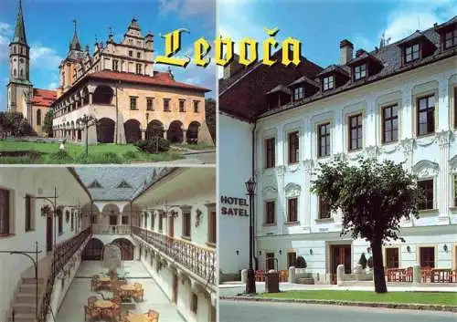 AK / Ansichtskarte  Levoca_SK Radnica a Kostol sv Jakuba Priecelie hotele Satel Hotelove atrium