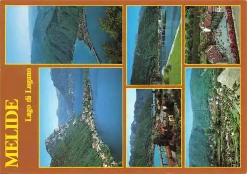 AK / Ansichtskarte  Melide_Lago_di_Lugano_TI Fliegeraufnahmen Panorama