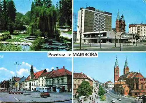 AK / Ansichtskarte 73991944 MARIBOR_Marburg_Drau_Steiermark_Slovenia Park Marktplatz Kirche Hotel