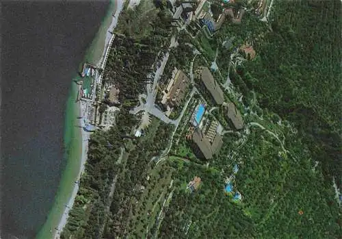 AK / Ansichtskarte 73991990 Limone-sul-Garda_Brescia_Lombardia_IT Hotel Leonardo da Vinci Fliegeraufnahme
