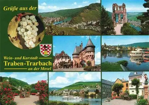 AK / Ansichtskarte 73991996 Traben-Trarbach_Mosel Panorama Ruine Stadttor Moselpartien