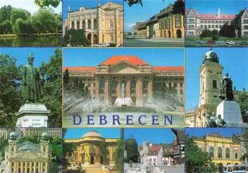 AK / Ansichtskarte 73992014 Debrecen_Debrezin_HU Stadtmotive Denkmal Seepartie Schloss