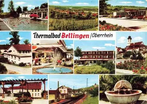 AK / Ansichtskarte 73992034 Bad_Bellingen Freibad Panorama Bahnhof Park Brunnen