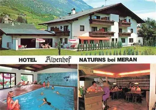 AK / Ansichtskarte  Naturns_Naturno_Suedtirol_IT Hotel Alpenhof Hallenbad Gastraum Bar