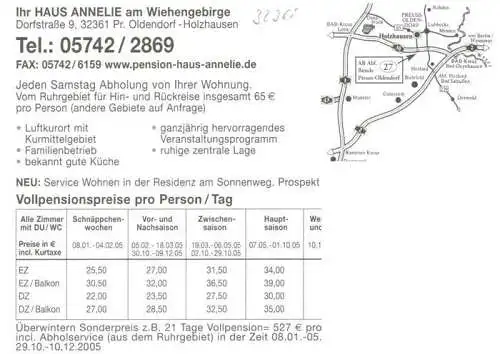 AK / Ansichtskarte  Preussisch-Oldendorf Haus Annelie am Wiehengebirge Gastraum Terrasse Zimmer