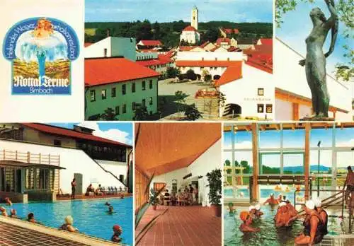 AK / Ansichtskarte  Birnbach_Rottal Rottal Terme Ortspartie Statue Freibad Hallenbad