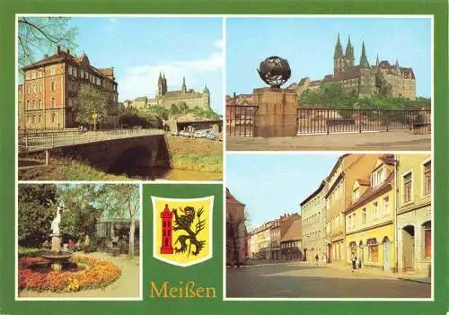 AK / Ansichtskarte  Meissen_Elbe_Sachsen Dom Albrechtsburg Kaendlerbrunnen Leipziger Strasse