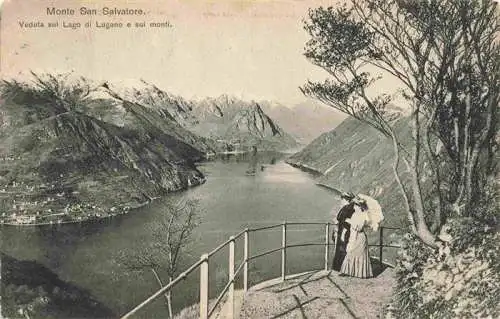 AK / Ansichtskarte  Monte_San_Salvatore_912m_TI Veduta sul Lago di Lugano e sul monti