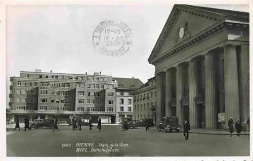 AK / Ansichtskarte  Biel_Bienne_BE Bahnhofplatz