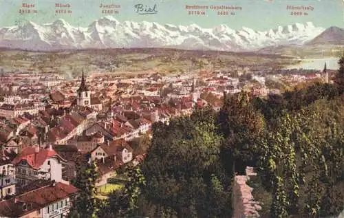 AK / Ansichtskarte  Biel_Bienne_BE Panorama mit Eiger Moench Jungfrau