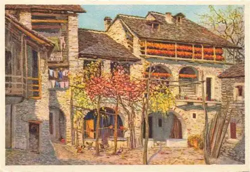 AK / Ansichtskarte  Losone_Locarno_TI Cortile Ticinese