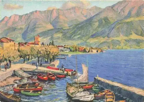 AK / Ansichtskarte  Ascona_Lago_Maggiore_TI Il porto Kuenstlerkarte