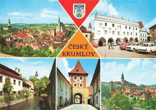 AK / Ansichtskarte 73992395 Cesky_Krumlov_Krumau_Moldau_CZ Panorama Mesto zalozli Vitkowci veku pod krumlovským hradem ve smy?ce Vitavy Dominuje mu chrám sv Vita