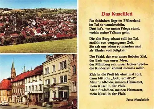 AK / Ansichtskarte  Kusel Panorama Ortspartie Kusellied Text