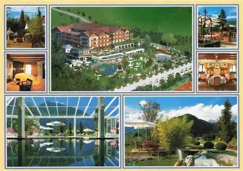 AK / Ansichtskarte 73992420 St_Johann__Pongau_AT Hotel Oberforsthof Fliegeraufnahme Gastraeume Park Wintergarten