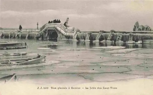 AK / Ansichtskarte  GENEVE_Genf_GE Bise glaciale a Geneve La Jetee des Eux Vives