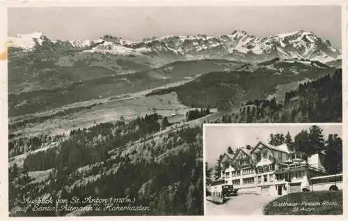 AK / Ansichtskarte  Oberegg_IR Blick von St Anton auf Saentis Altmann und Hohen Kasten