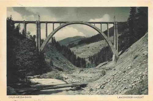 AK / Ansichtskarte  Chur-Arosa-Bahn_Eisenbahn_Railway_Chemin_de_Fer Langwieser Viadukt