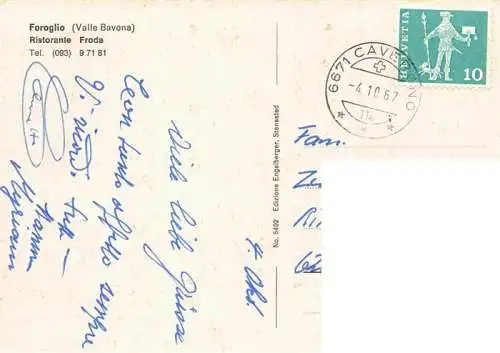 AK / Ansichtskarte  Foroglia_Cevio_Val_Bavone_Vallemaggia_TI Ristorante Froda