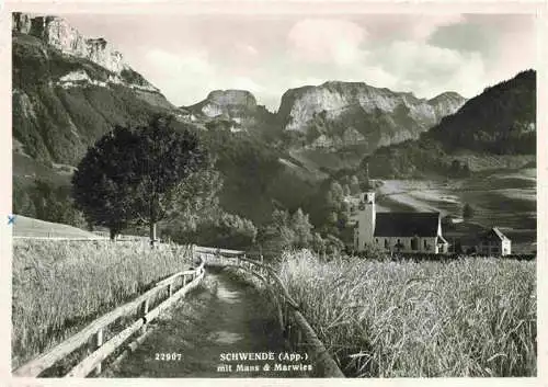 AK / Ansichtskarte  Schwende_Appenzell_IR mit Mans und Marwies