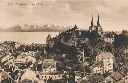 AK / Ansichtskarte 13992783 Neuchatel_NE et les Alpes