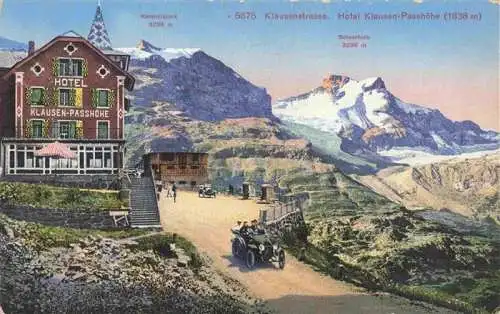 AK / Ansichtskarte 13992812 Klausenstrasse_UR Hotel Klausen Passhoehe mit Kammlistock und Scheerhorn