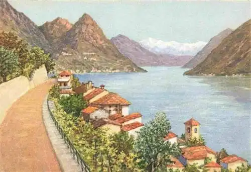 AK / Ansichtskarte  Gandria_Lago_di_Lugano Motivo e Monti della Valsolda