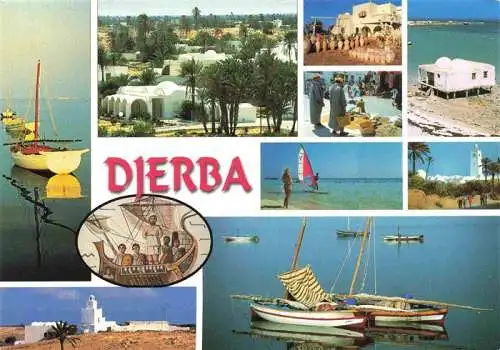 AK / Ansichtskarte 73992847 Djerba_Jerba_Tunesie Teilansichten Strand Hotels Fischerboote