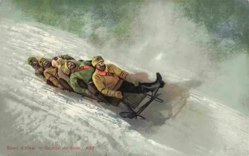 AK / Ansichtskarte  Verlag_Burgy_Louis_Lausanne_Nr. 497 Sport d hiver Course de bobs