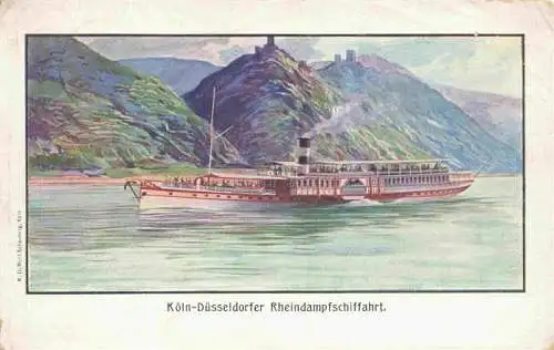 AK / Ansichtskarte  Dampfer_Seitenrad Koeln Duesseldorf Rheindampfschiffahrt 