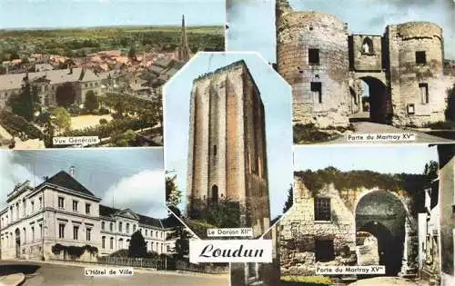 AK / Ansichtskarte  Loudun_86_Vienne Vue générale Porte du Martray XV siècle Hôtel de Ville Le Donjon XIIe siècle