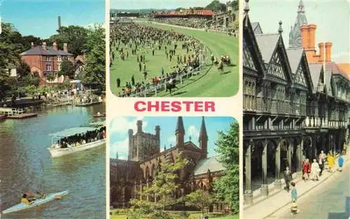 AK / Ansichtskarte  Chester__Cheshire_UK River Dee Races Cathedral Northgate Street