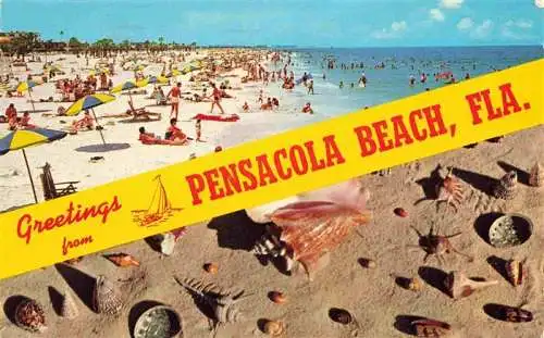 AK / Ansichtskarte 73993035 Pensacola_Beach_Florida_USA Panorama Strand Muscheln