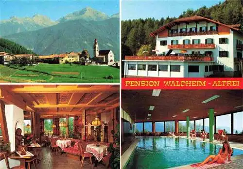 AK / Ansichtskarte  Altrei_Suedtirol Panorama Pension Waldheim Gastraum Hallenbad