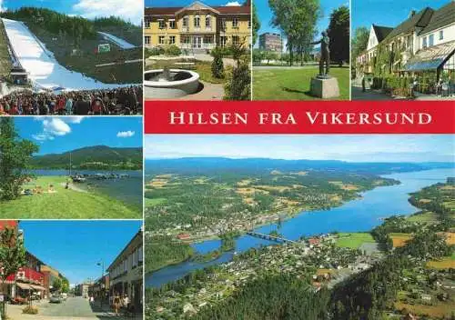 AK / Ansichtskarte  Vikersund Orts und Teilansichten Schanze Fliegeraufnahme