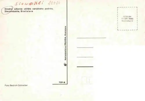 AK / Ansichtskarte  BRATISLAVA_Pressburg_Pozsony_SK Stredne odborne uciliate narodneho podniku Stavoindustria