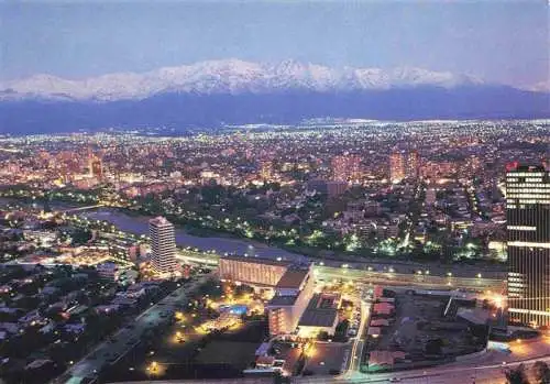 AK / Ansichtskarte 73993266 SANTIAGO__de_Chile Santiago by night aerial view