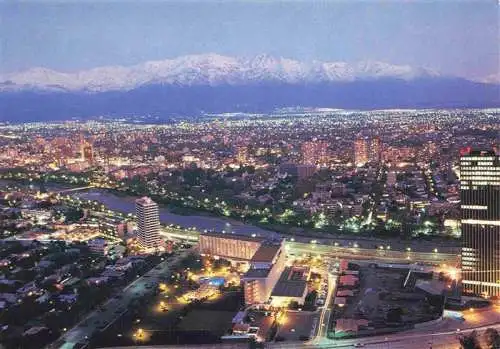 AK / Ansichtskarte  SANTIAGO__de_Chile Santiago by night aerial view