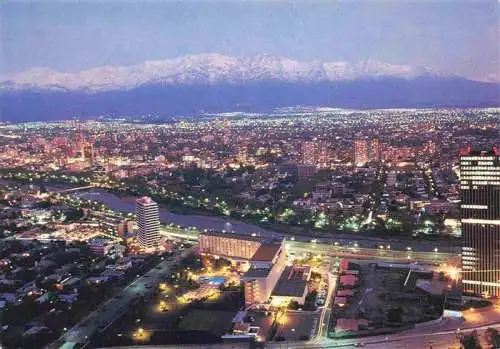 AK / Ansichtskarte  SANTIAGO__de_Chile Santiago by night aerial view