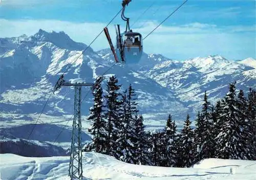 AK / Ansichtskarte  Villars__Chesieres_VD Telecabines et vue sur les Dents du Midi