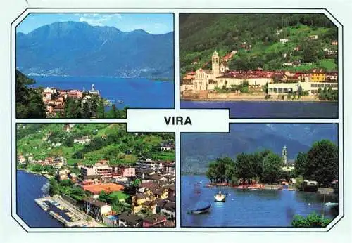 AK / Ansichtskarte  Vira_Gambarogno_Locarno_TI Lago Maggiore Fliegeraufnahme