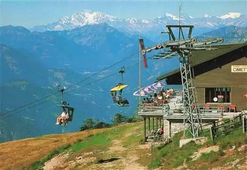 AK / Ansichtskarte  Cimetta_1646m_Cardada_Locarno_TI Ristorante Capanna Cimetta Vista sul Monte Rosa