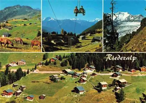 AK / Ansichtskarte  Riederalp_VS Panorama Sessellift Fliegeraufnahme