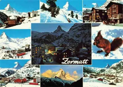 AK / Ansichtskarte  Zermatt_VS Matterhorn Motive Ortspartie Eichhoernchen