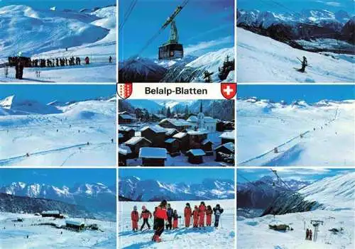 AK / Ansichtskarte  Belalp_Brig_VS Skigebiet ob Blatten Naters Teilansichten Luftseilbahn