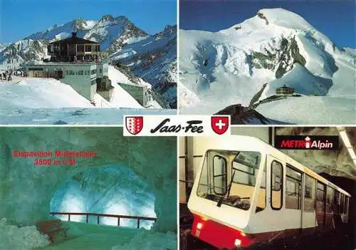 AK / Ansichtskarte  Saas-Fee_VS Drehrestaurant Metro Alpin Eispavillen Mittelallalin Metro