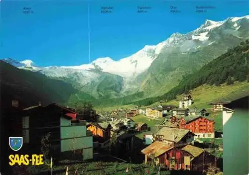 AK / Ansichtskarte  Saas-Fee_VS Ortsansicht Alpenpanorama