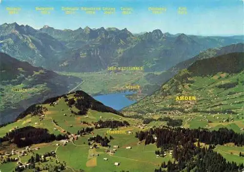 AK / Ansichtskarte  Amden_SG am Walensee Linthebene Glarner und Schwyzer Alpen Fliegeraufnahme
