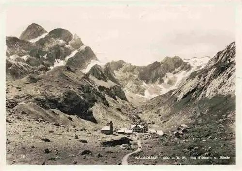 AK / Ansichtskarte  Meglisalp_1520m_Altmann_AR mit Altmann und Saentis
